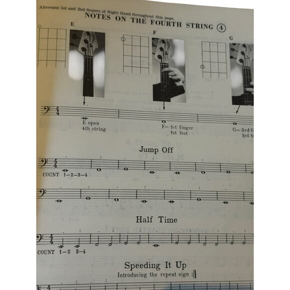 VTG Mel Bay Electric Bass Book Vol 1 Roger Filiberto 1963 Chords Instruction - Picture 4 of 4